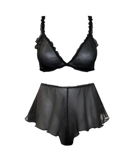 Daze Black Silk Flare Set