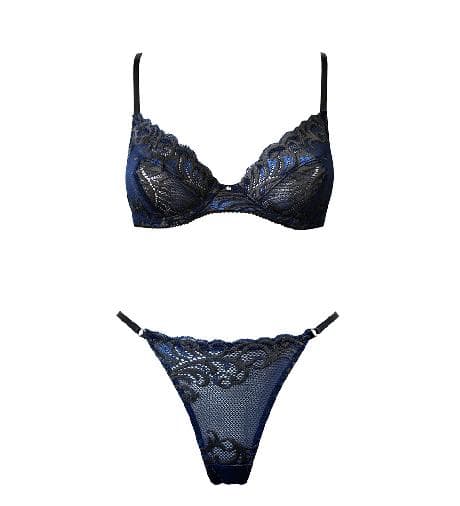 Saga Navy Underwire String Set