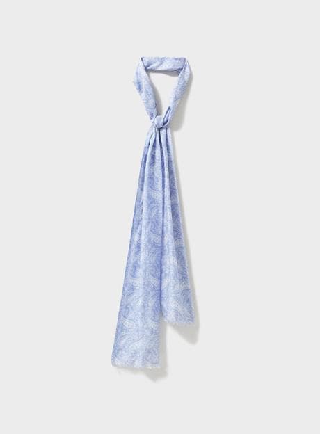 Biodegradable Italian Tencel Sky Paisley Neck Scarf