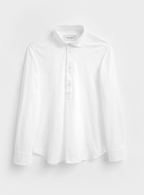 Recycled Italian White Popover Cut Away Shirt