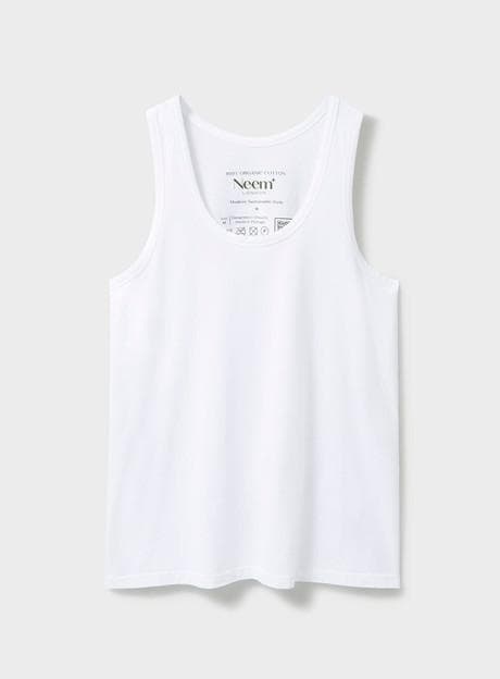Men's White Organic Cotton Tank Top
