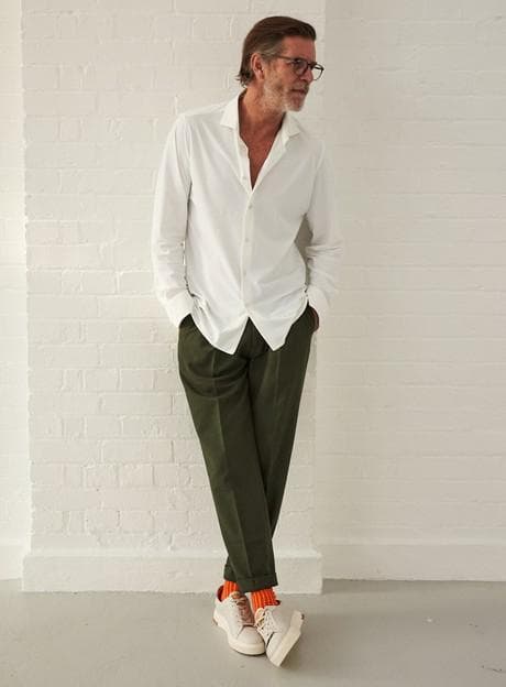 Recycled Italian White Cut Away Comfort Shirt