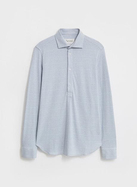 Recycled Italian Sky Horizontal Popover Cut Away Shirt