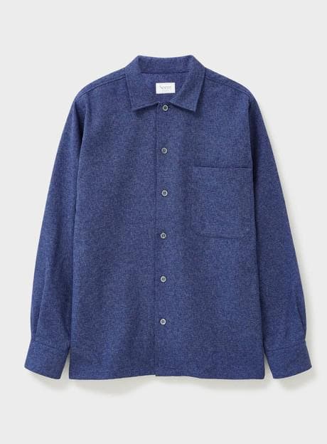 Recycled Cross Weave Spitalfields Blue Overshirt