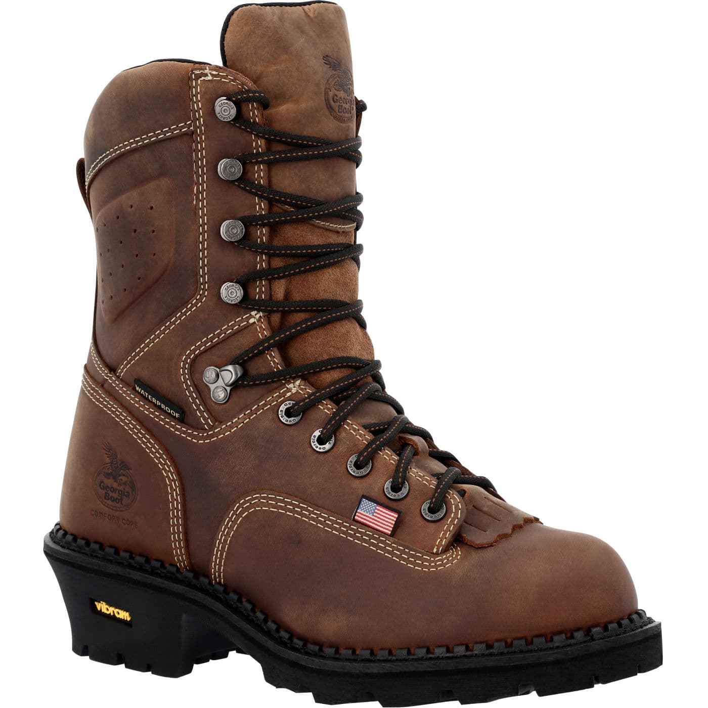 Georgia Boot Men's USA Scalloped Heel Waterproof Logger